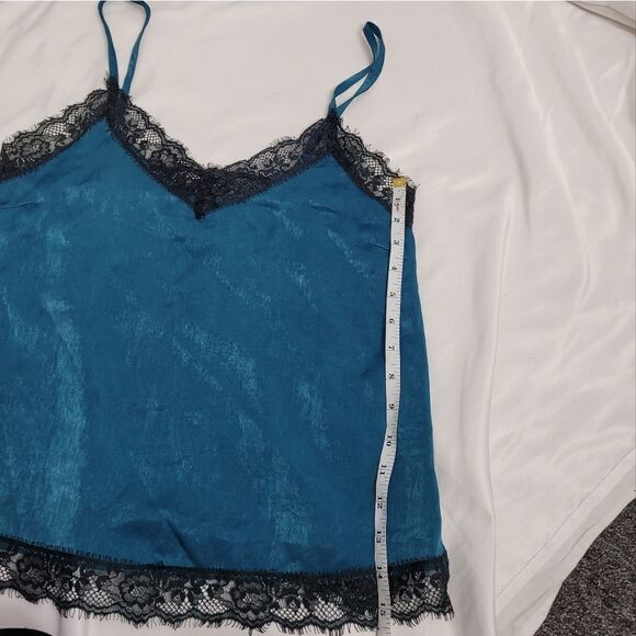 URBAN OUTFITTERS teal with black lace and adjustable straps‎ cami tank top S - Picture 9 of 10